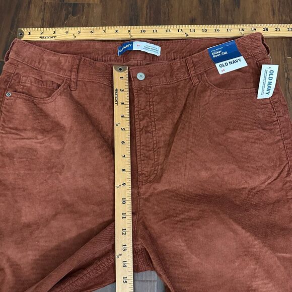 OLD NAVY Kicker Boot-Cut Pants Brown Corduroy Extra High Rise NWT - Picture 12 of 14